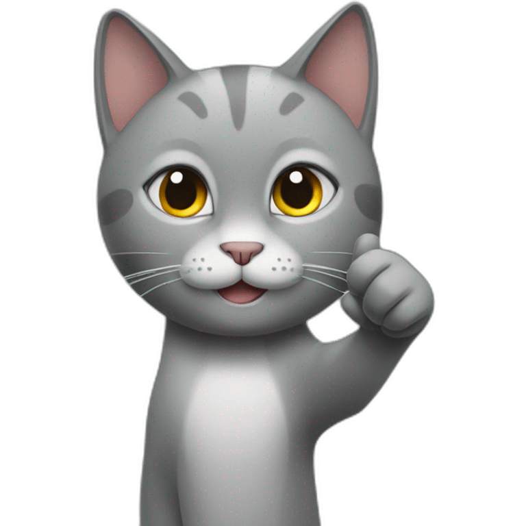 a gray cat saying it's ok with a thumbs up on its hand emoji