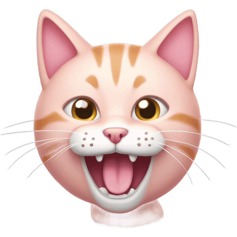 Light pink cat meowing emoji