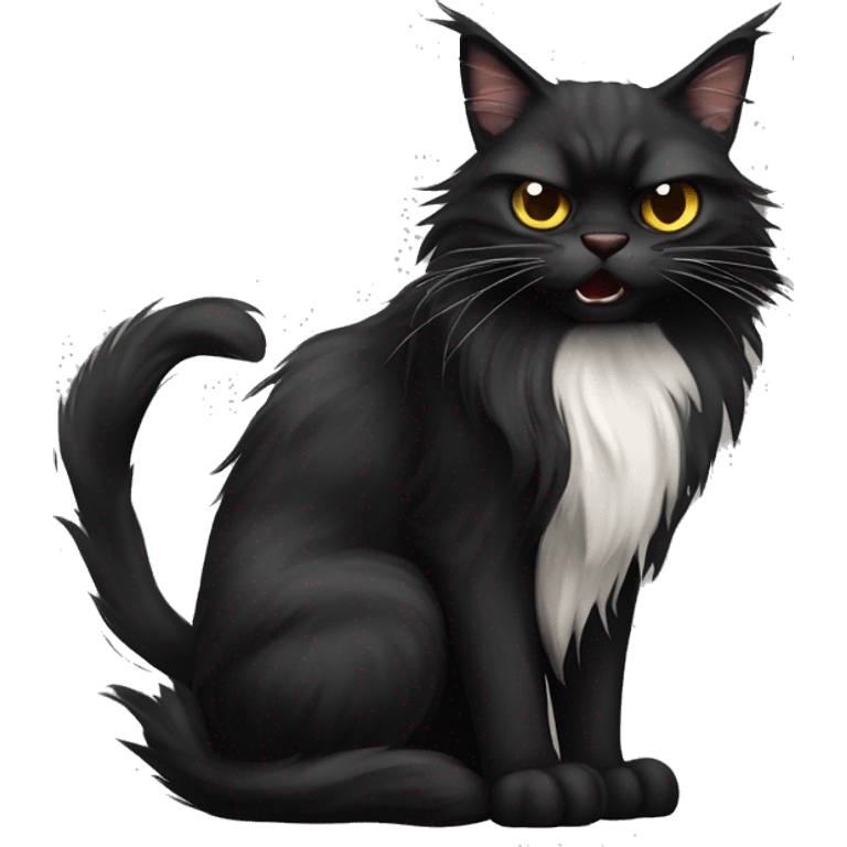 angry black maine coon emoji