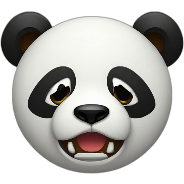 2D pixeled angry panda emoji