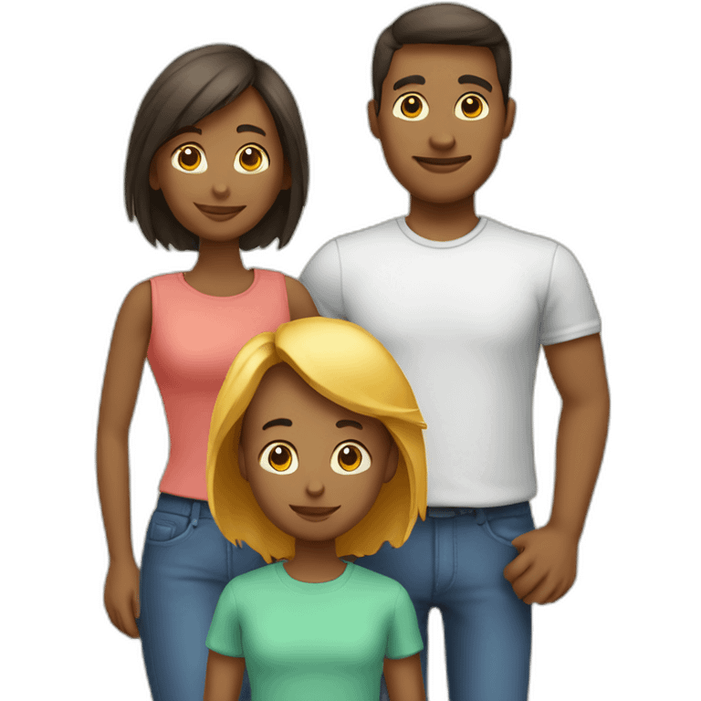 Family with 4, father, mother, teenager boy, small girl emoji