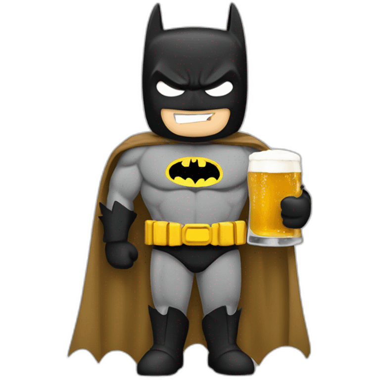 Batman buvant une biere emoji