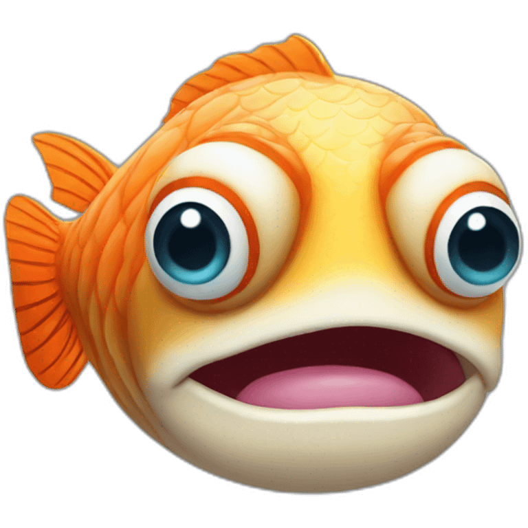 puffper faced fish face man  emoji