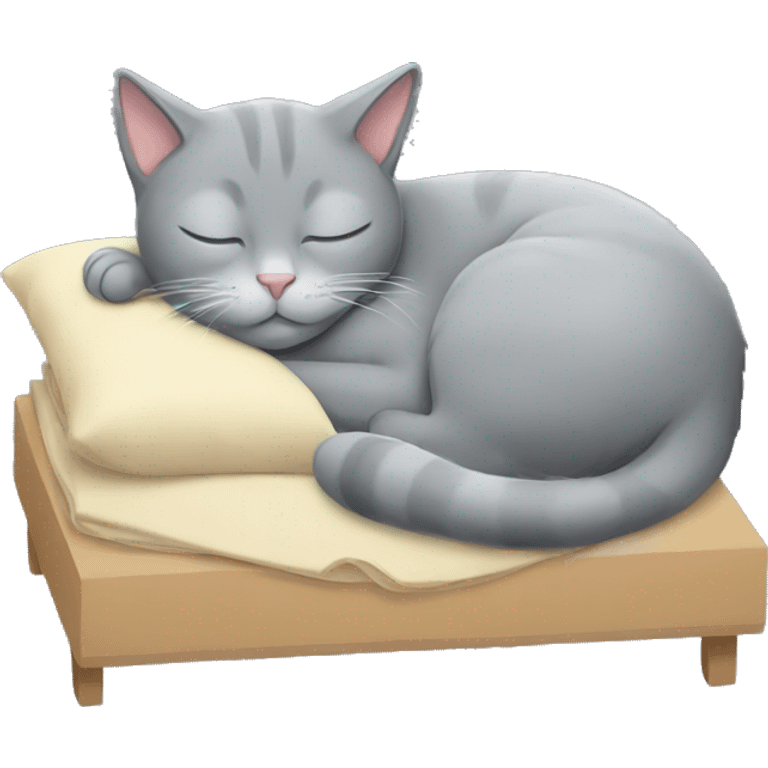 Grey cat sleeping emoji