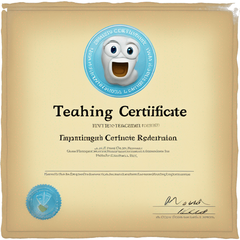 teaching certificate license emoji