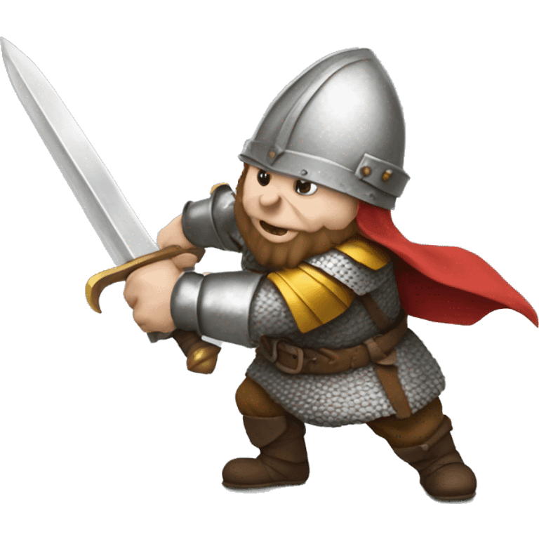 Gnome fighting a knight emoji