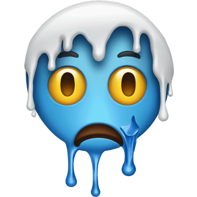 Drooling face with glue dripping on face emoji