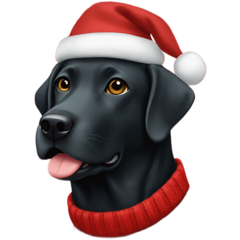 Black lab in Christmas sweater emoji