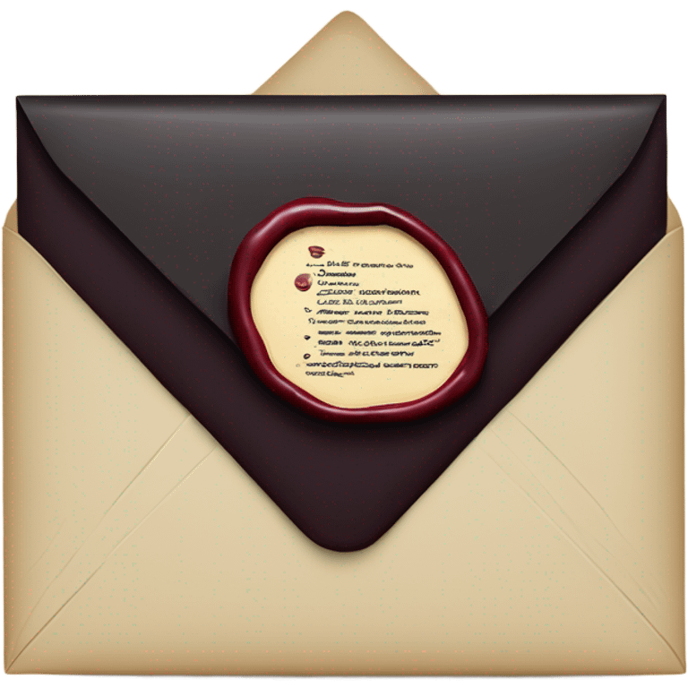 black envelope with burgundy wax seal emoji