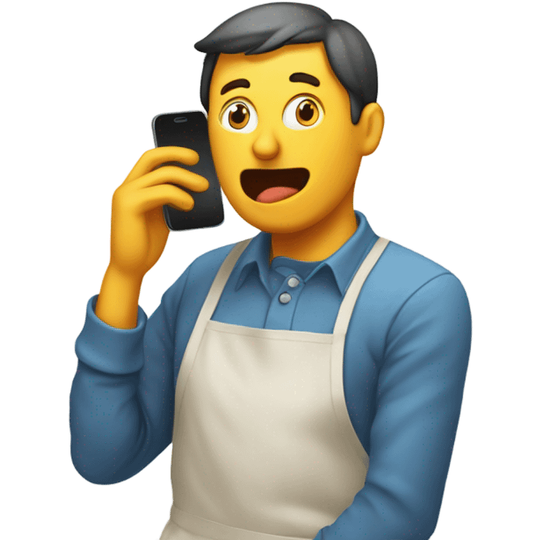 person facepalming wearing apron because ads are popping up on their phone emoji