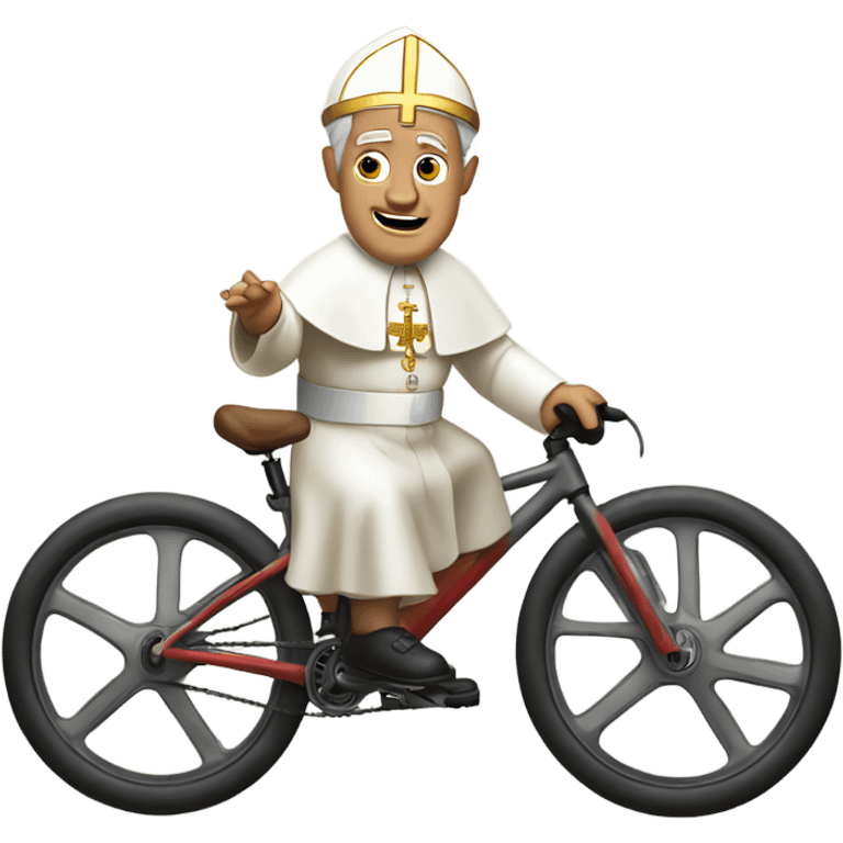 Pope riding a Mtb bike emoji