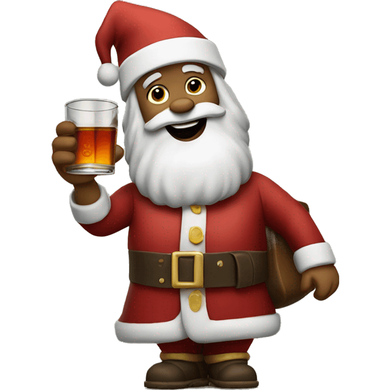 Santa Claus drinking Bourbon emoji