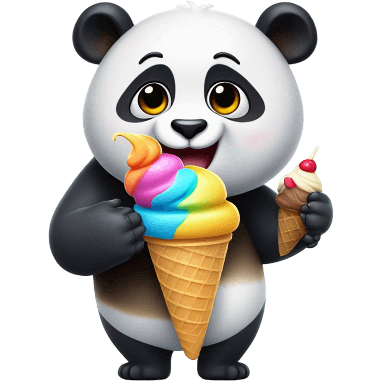 Panda eating ice cream emoji