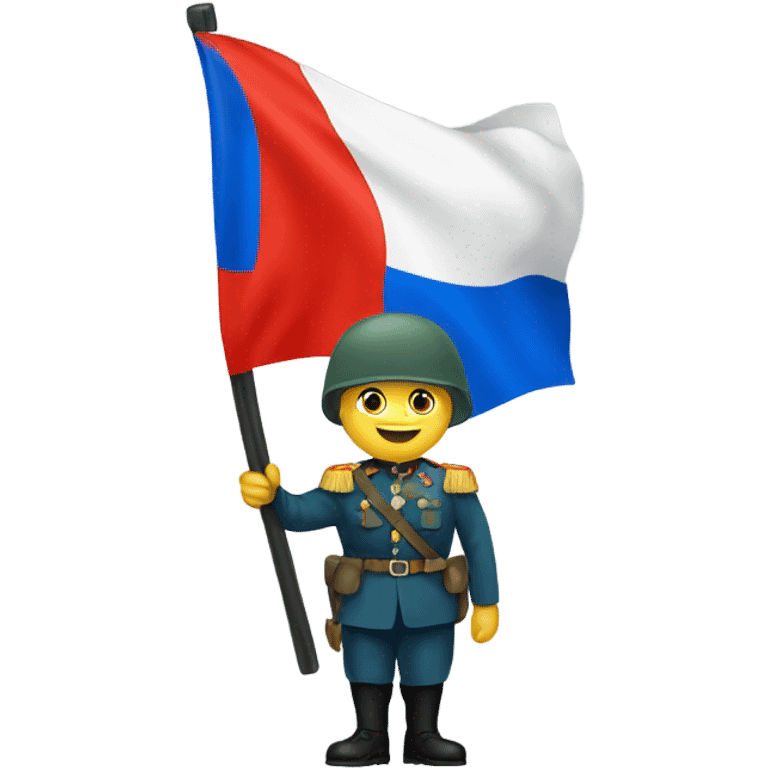 russian soldier with flag emoji