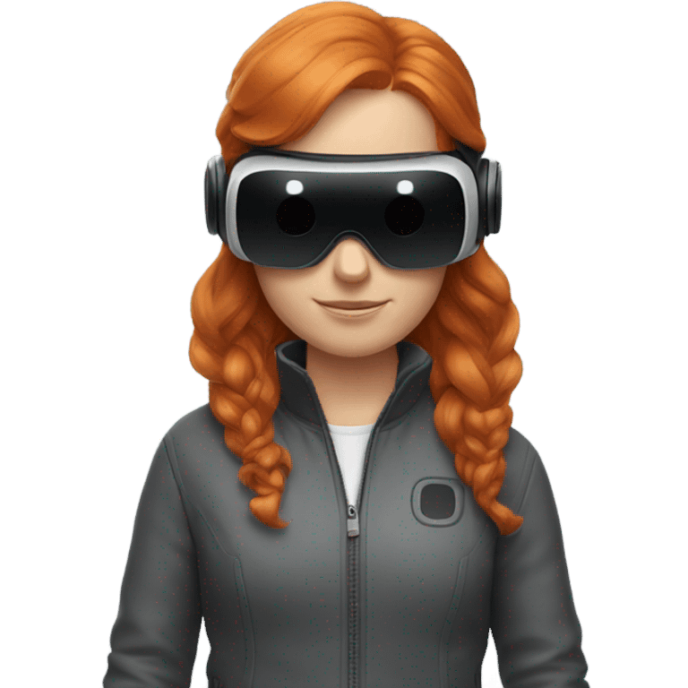 ginger hair girl with vr goggles on emoji