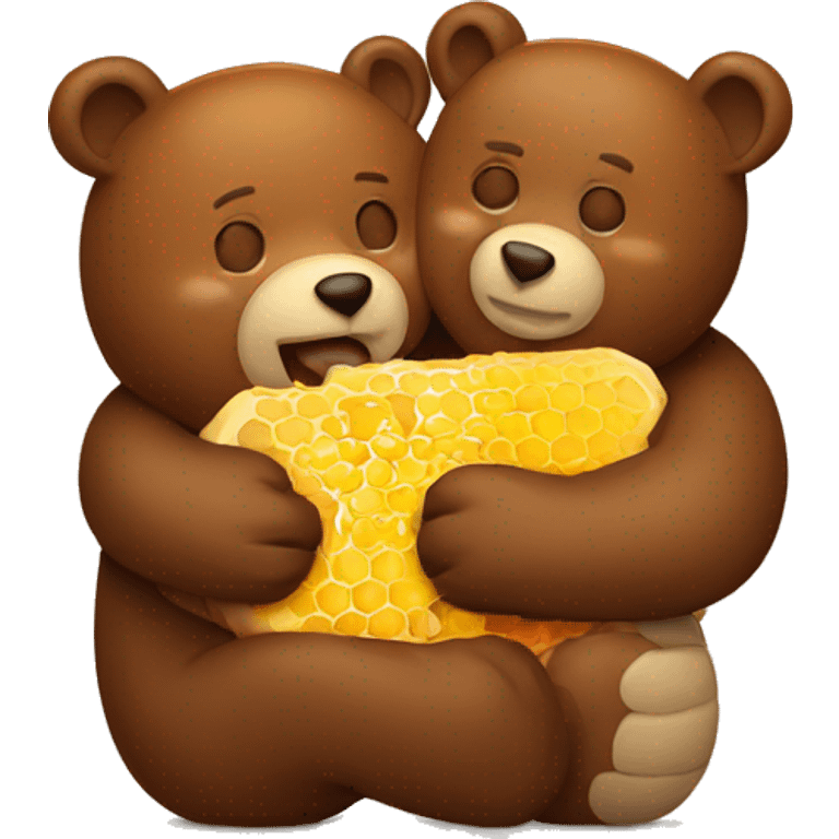 a brown bear hugging honey emoji