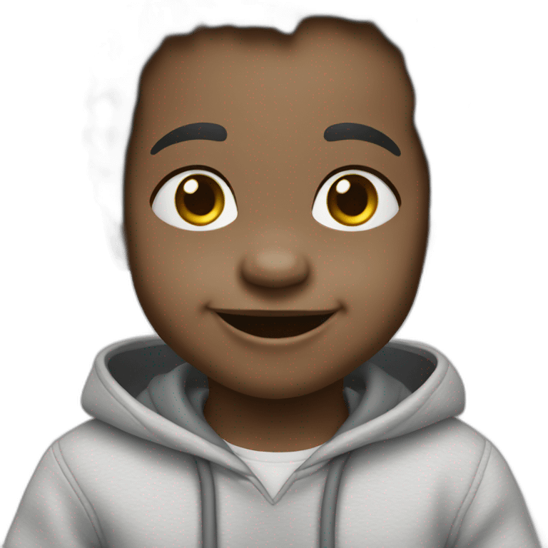 Infant baby boy smiling grey skin toons emoji