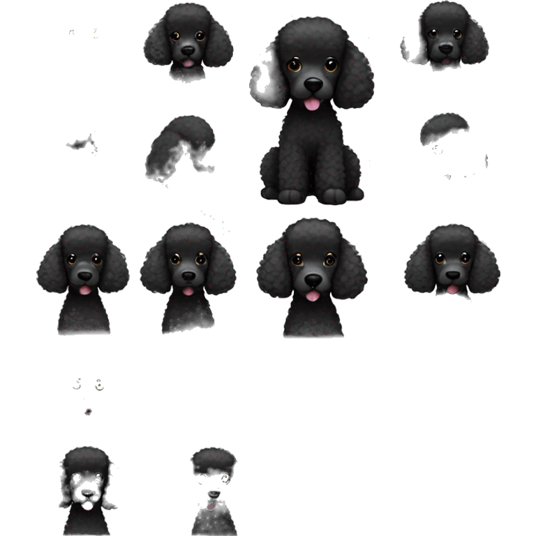 Black poodle female business suit emoji