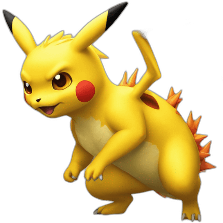 Dracaufeu sur pikachu emoji