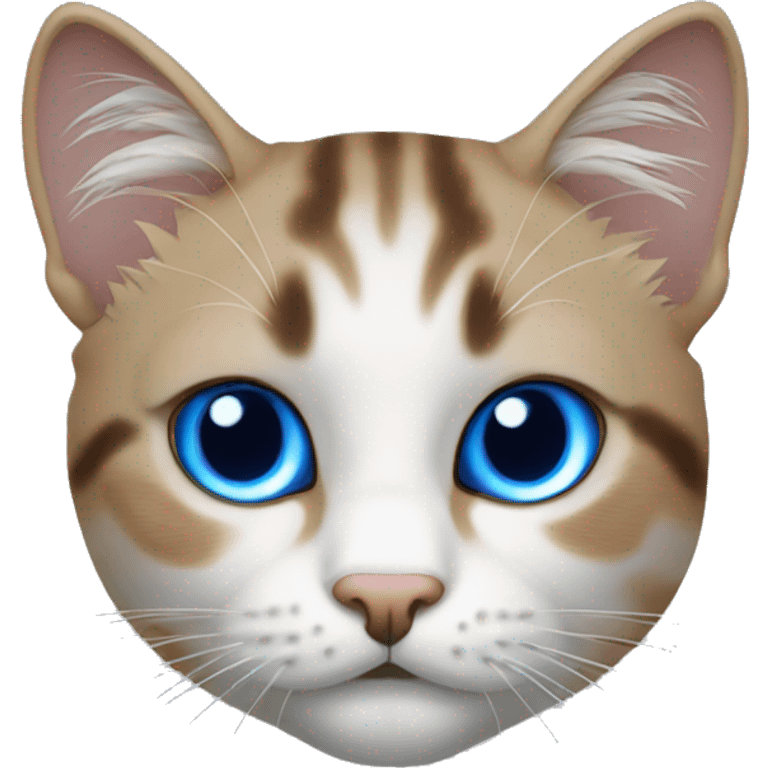 Highlander cat with blue eyes emoji