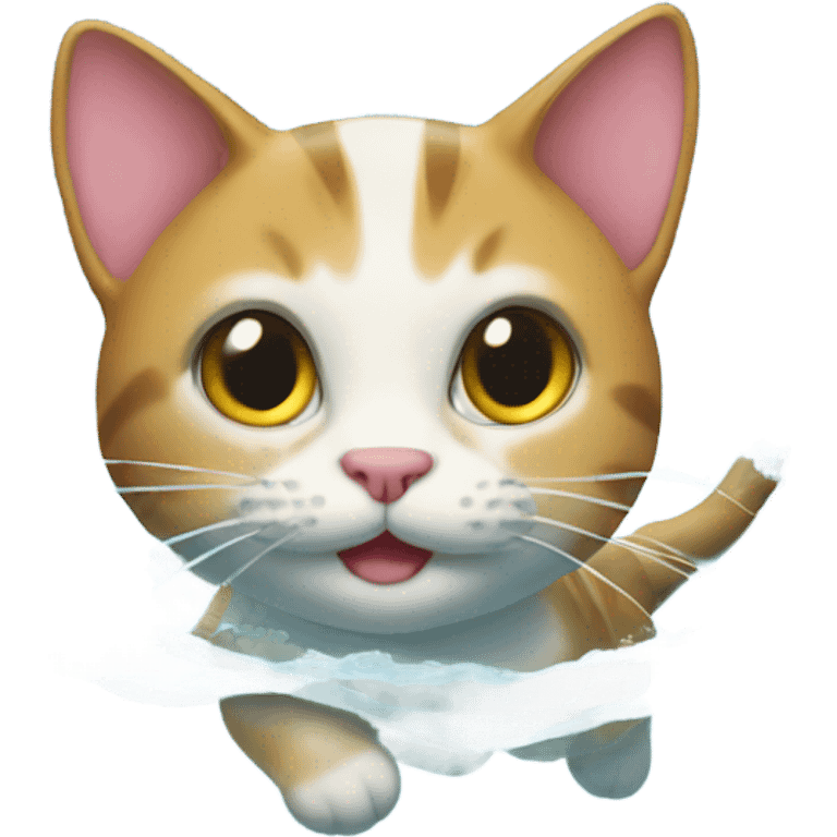 Cat swimming  emoji