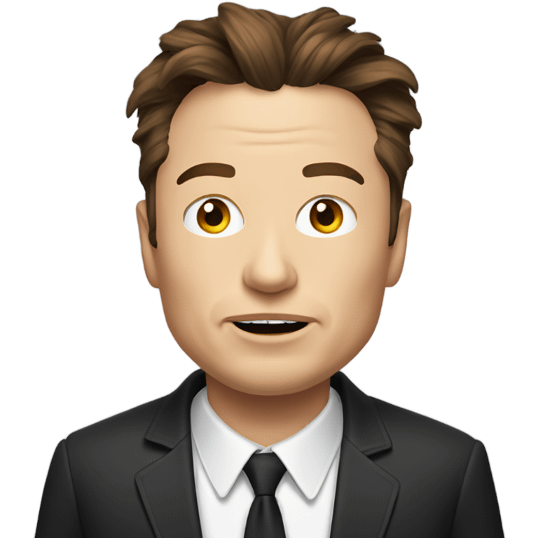 Elon musk with lots of hair emoji