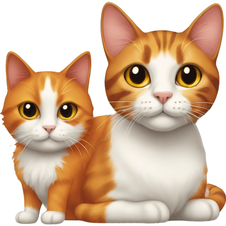 a calico cat and an orange cat  emoji