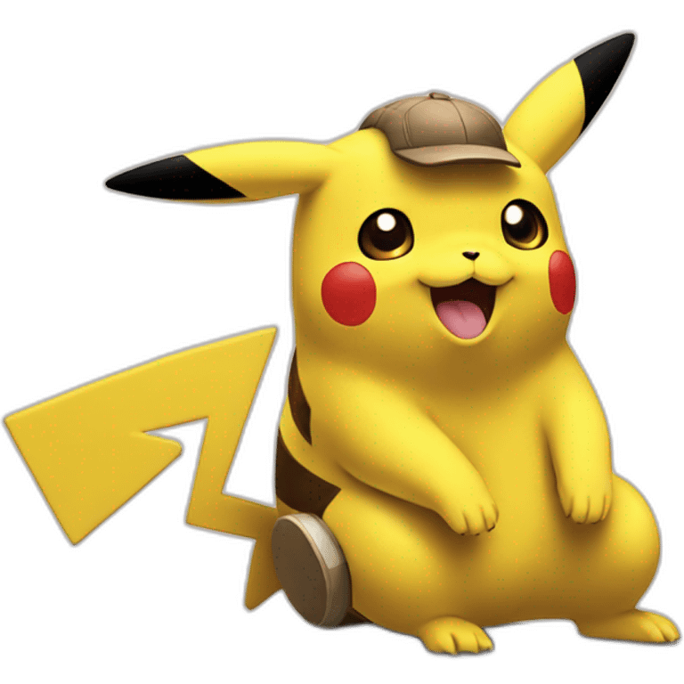 Pikachu sur un singe emoji