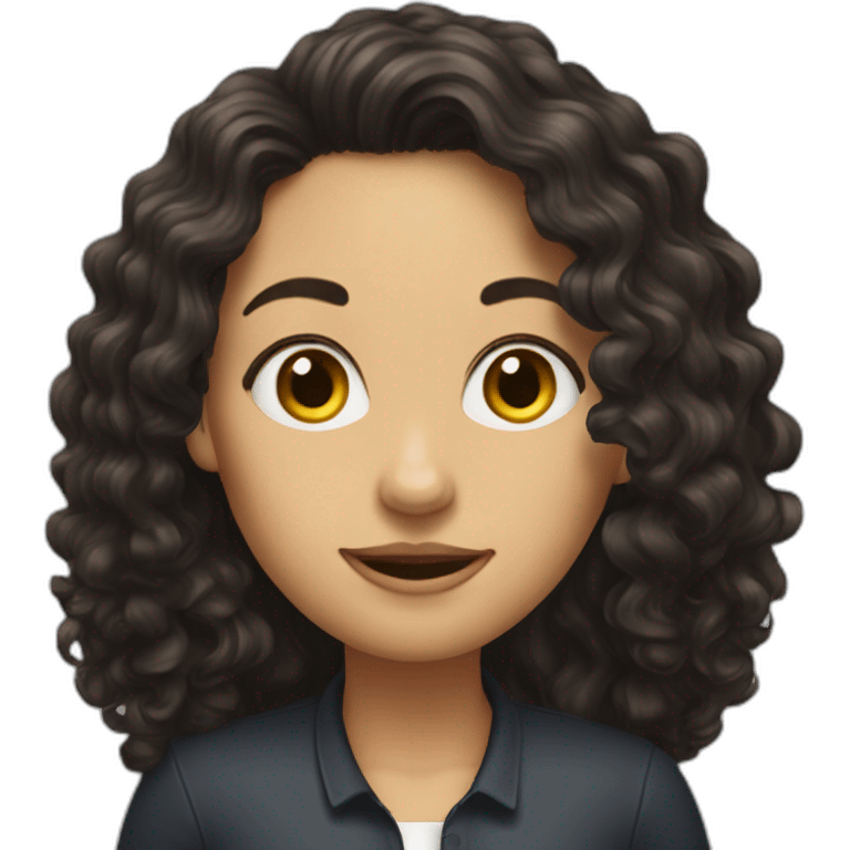 alyson our boss with long dark curly hair emoji