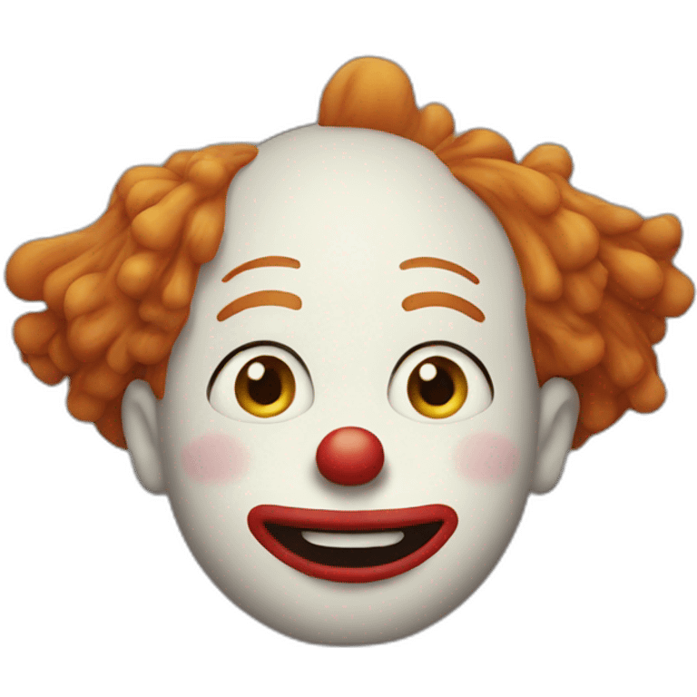 clown face with ginger hair emoji