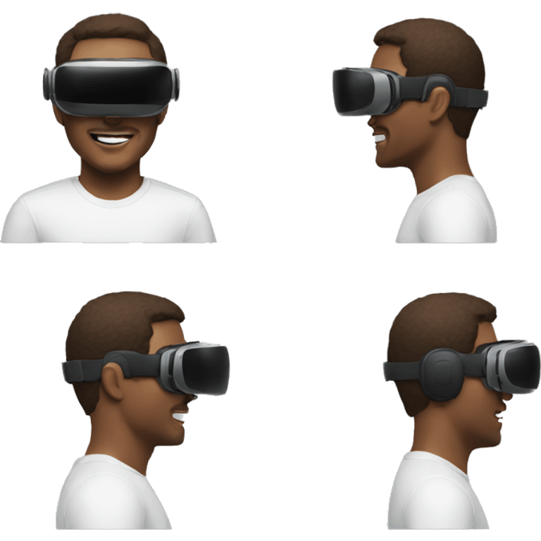 men with virtual reality emoji