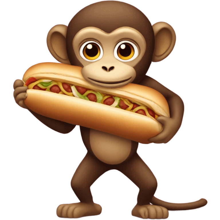 Monkey with a meatball sub emoji