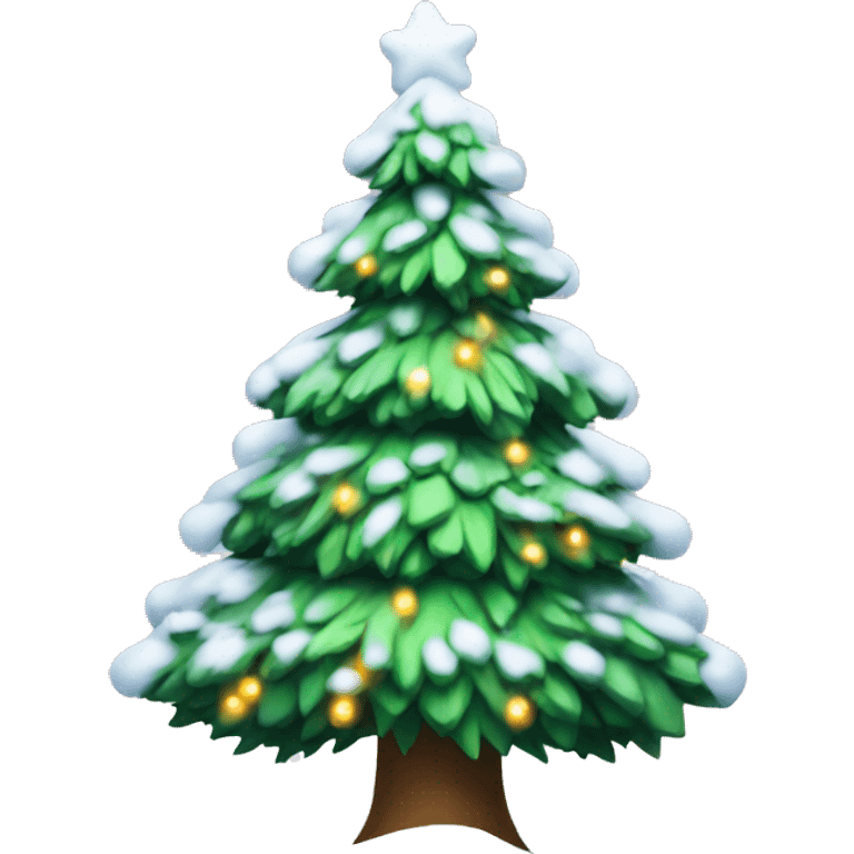 christmas tree with snow on it emoji