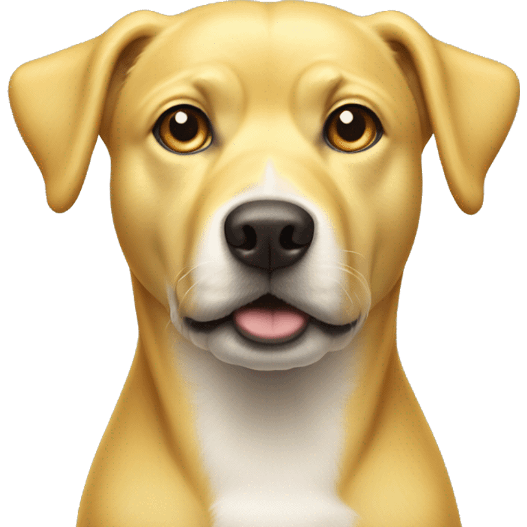 Yellow Dog with a white point in his head emoji