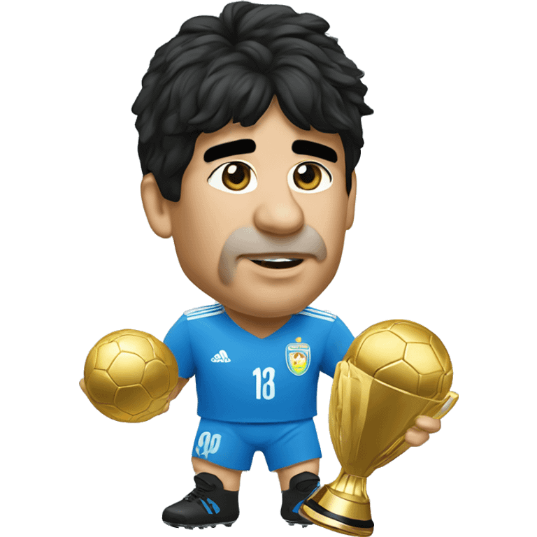 Maradona con la copa del mundo emoji