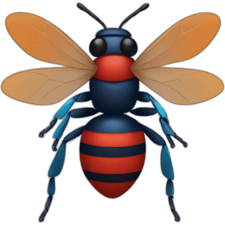 red blue bee emoji