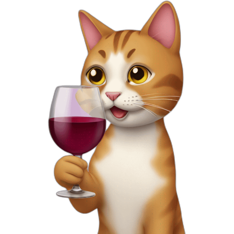 cat drinking wine emoji