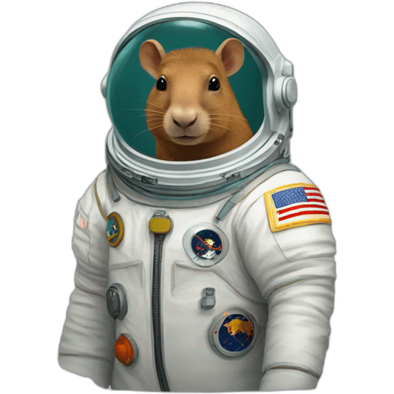 Cosmonaut capibara emoji