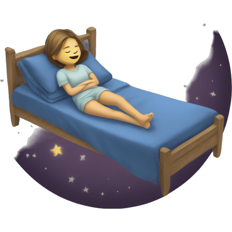 girl sleep in the moon emoji