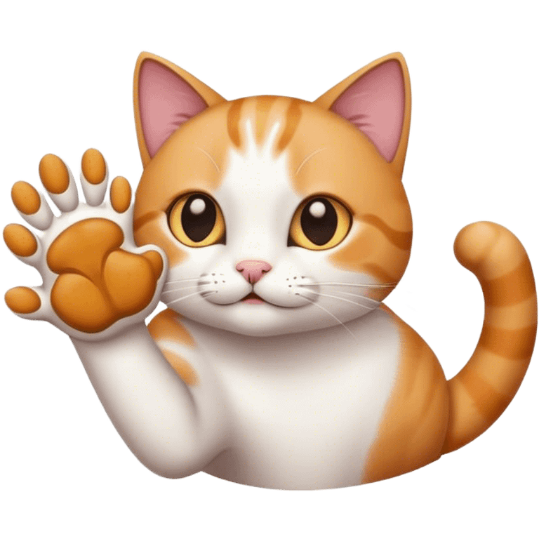 cat with paw reaching to owner emoji