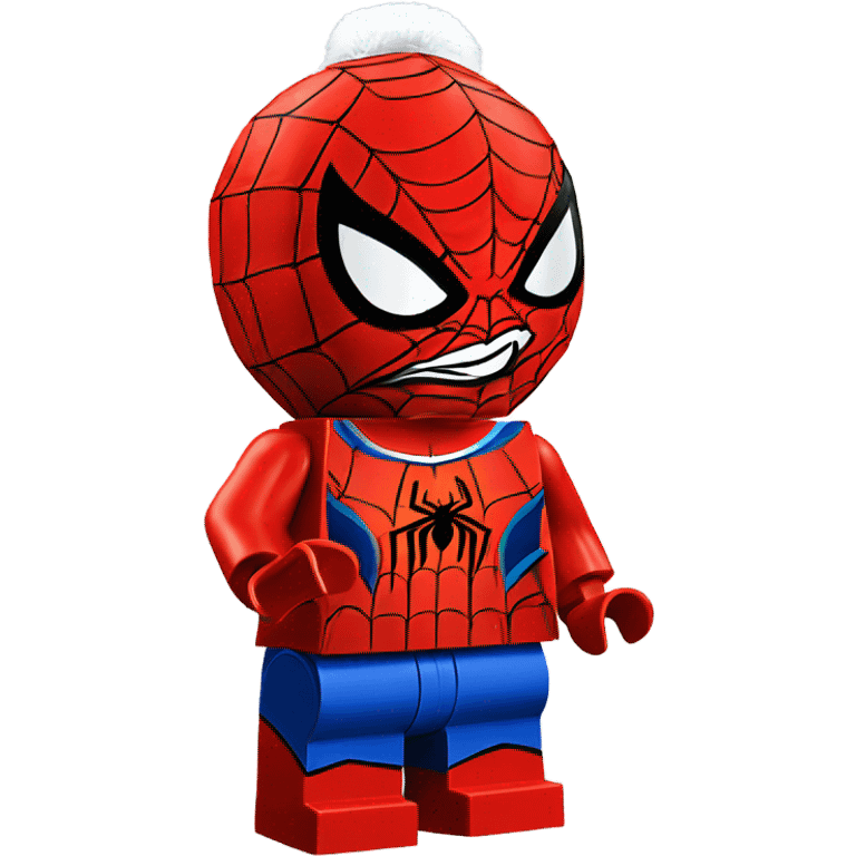 Lego Spider-Man in santa hat emoji