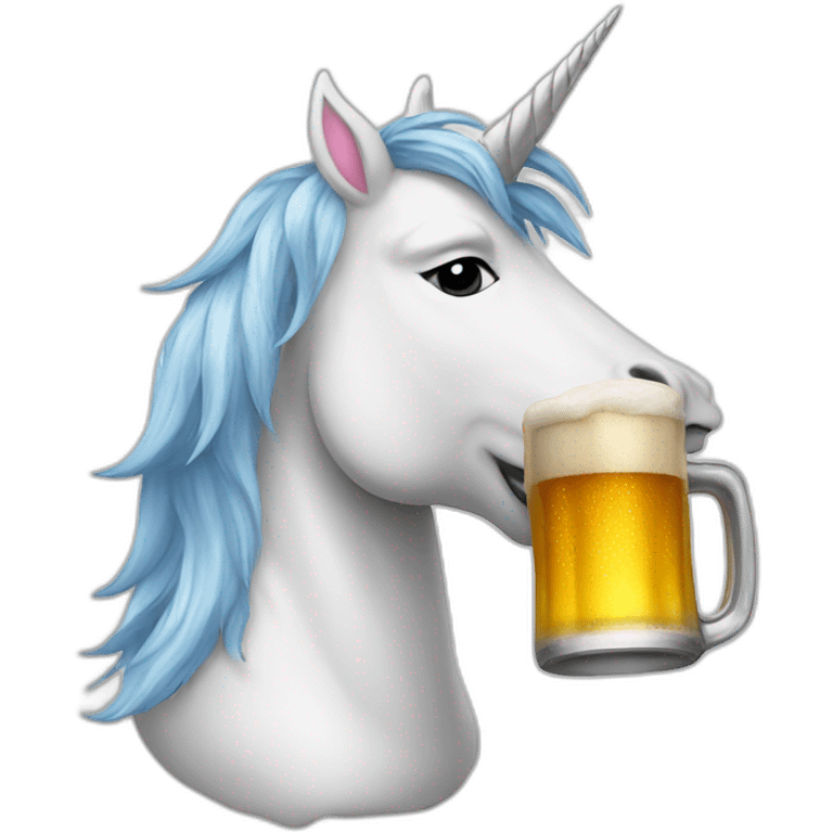 unicorn with a beer emoji