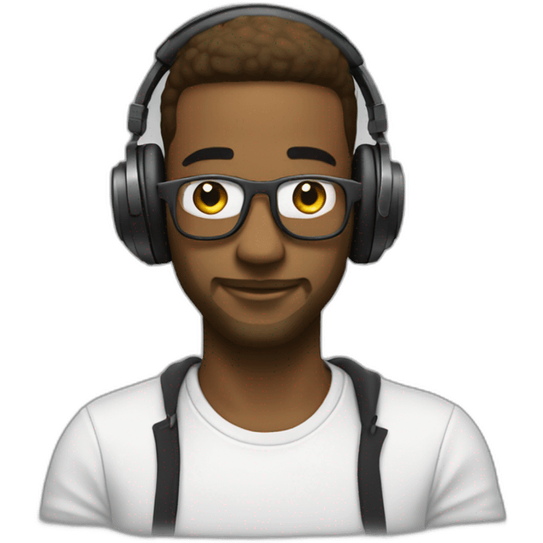 DJ blanc qui travaille emoji