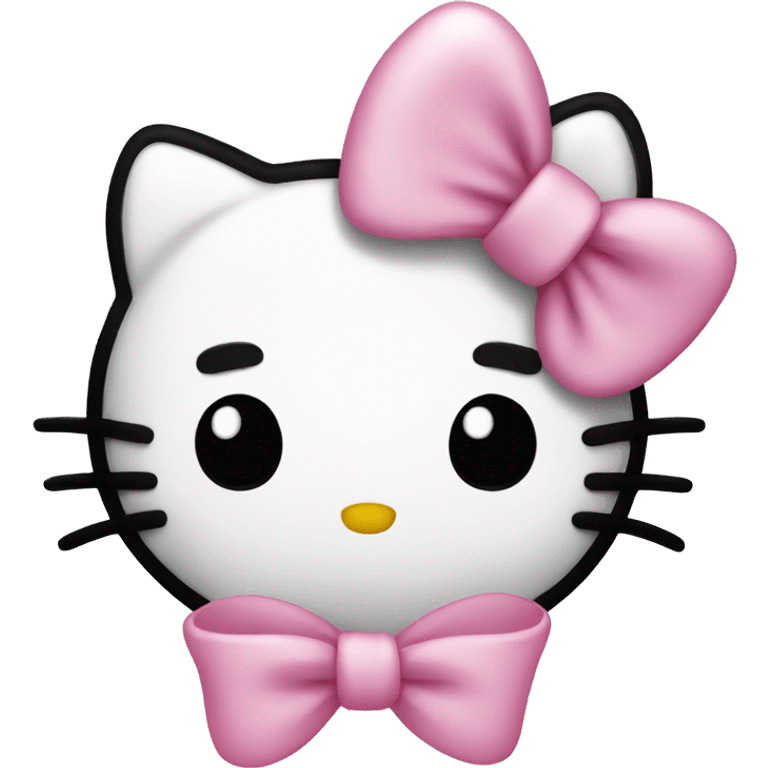 Hello kitty with a light pink bow emoji