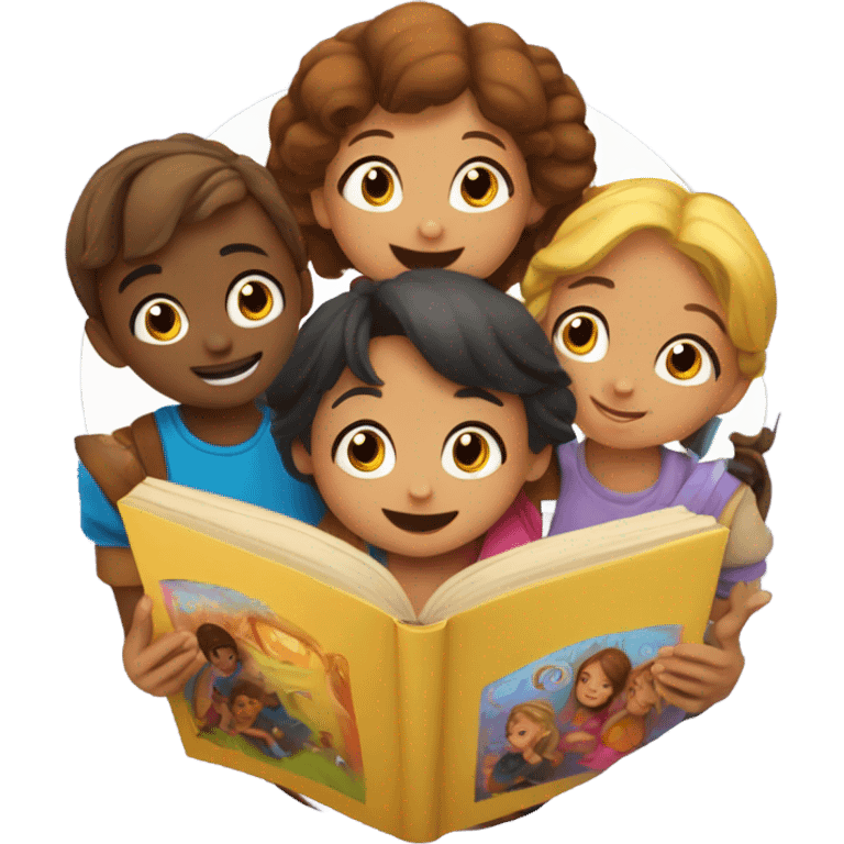 Book with the kids  emoji