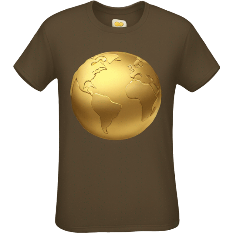 T shirt with vintage gilded earth on it emoji