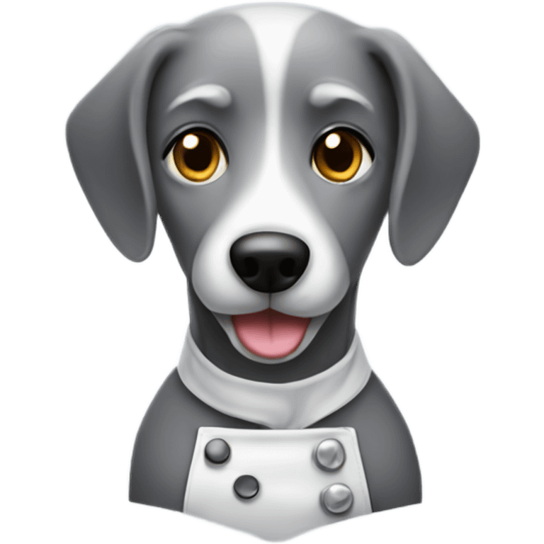 grey dog barista emoji