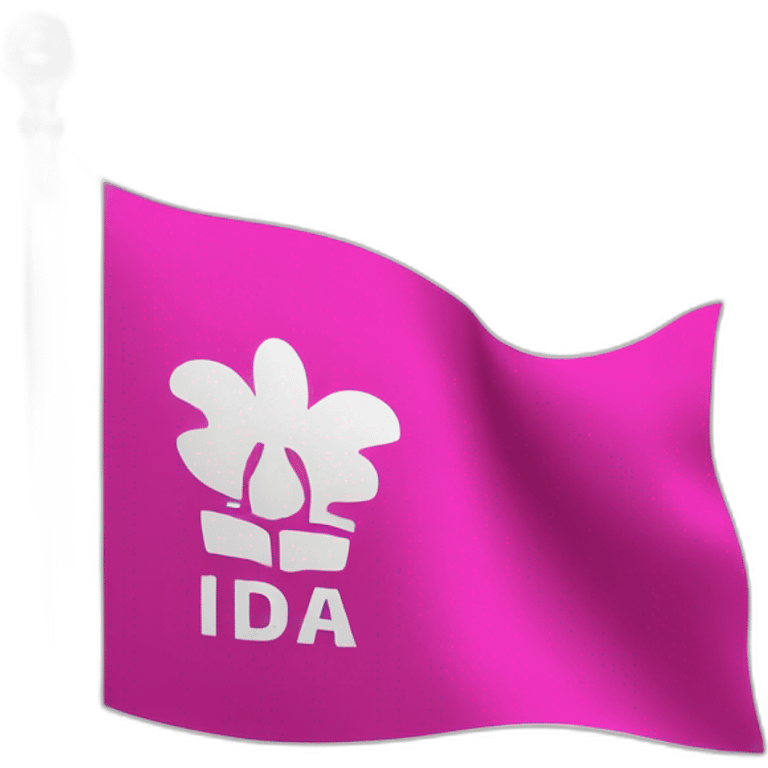 big fuchsia flag with white small word "idea" emoji