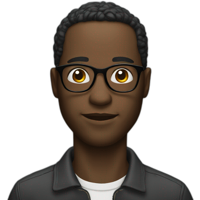 black man in glasses emoji