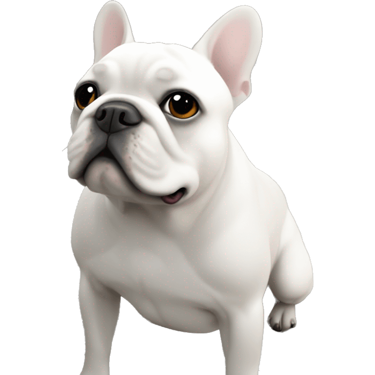 white french bulldog with black dot on forehead emoji